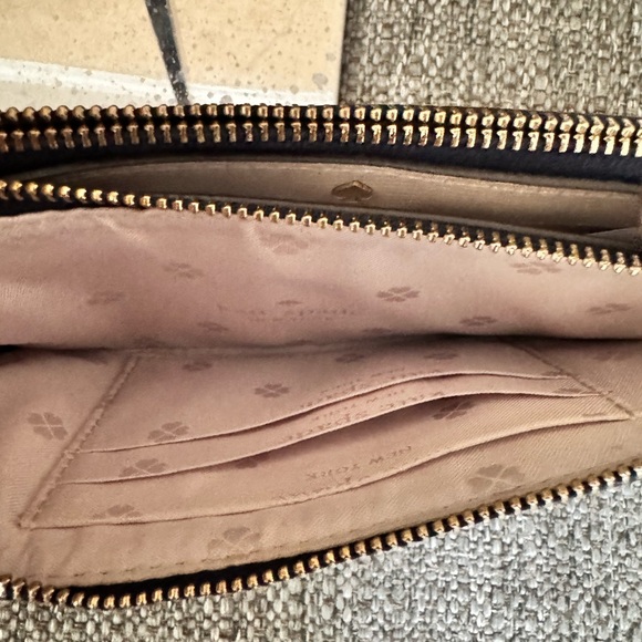 EUC Kate Spade Margaux Double Zip Bicolor Leather Chain Wallet Shoulder BAG - Picture 11 of 12